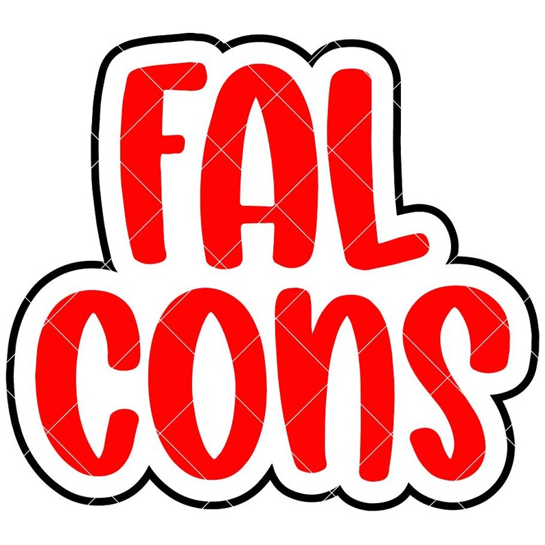 Falcons Letter Falcons With Outline - SVG/DXF/PNG Files - Customizable in Team/school ...