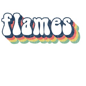 Flammes - Style années 70 - Fichiers SVG/DXF/PNG pour machines de découpe