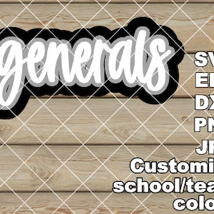 Generales con contorno - Archivo SVG/DXF/PNG para máquinas de corte y sublimación