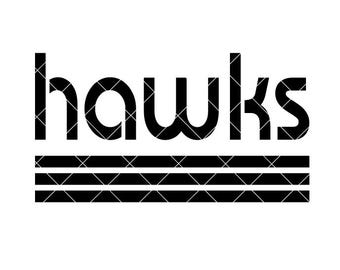 Hawks with Three Lines - SVG/DXF/PNG file for cutting machines and sublimation - Customizable in team/school colors or mascot