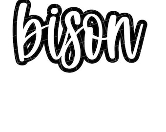 Bison with Outline - SVG/DXF/PNG file for cutting machines or sublimation - Customizable in team/school colors or mascot