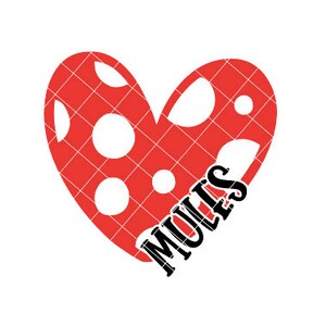 Hart met stippels en muiltjes: SVG/DXF/PNG-bestand voor snijmachines en sublimatie