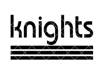 Knights SVG, Three Line School Spirit Mascot Design