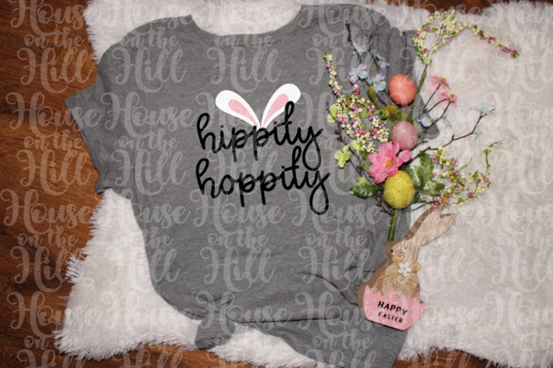Hippity Hoppity with bunny ears SVGDXFPNG file for cutting machines