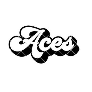 Aces Retro Script Regular and Distressed - SVG/DXF/PNG file for cutting machines and sublimation