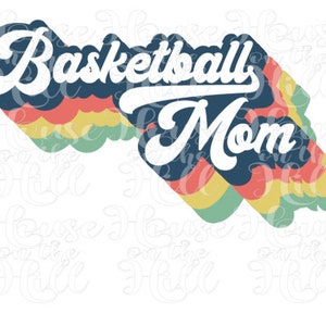 Basketball Mom style années 70 - Fichiers SVG/PNG/JPG pour machines de découpe (8 fichiers)