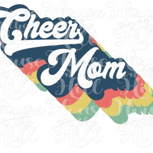 Cheer Mom style années 70 - Fichiers SVG/PNG/JPG pour machines de découpe (8 fichiers)