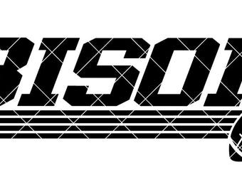 Diseño SVG de la mascota del equipo de fútbol americano Bison para fomentar el espíritu escolar.