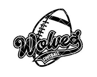 Wolves Football Retro Script Regular and Distressed - SVG/DXF/PNG file for cutting machines and sublimation