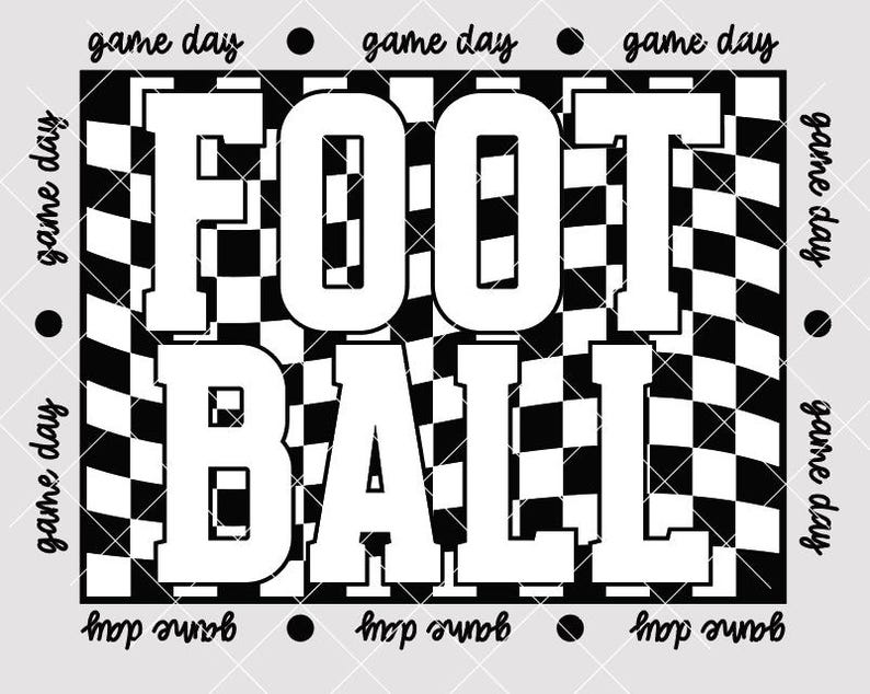Football With Checkerboard Background - SVG/DXF/PNG File for Cutting ...