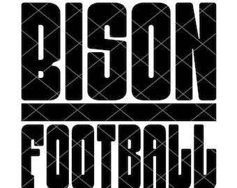 Bison Football design with Line - SVG/DXF/PNG file for cutting machines and sublimation - Customize in team/school colors or mascot