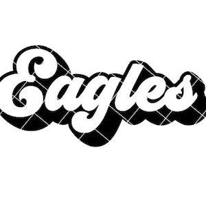 Eagles Retro Script Regular and Distressed - SVG/DXF/PNG file for cutting machines and sublimation