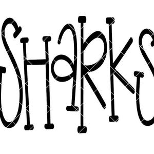 Sharks - fun design with and without a frame - SVG/DXF/PNG file for cutting machines and sublimation  - sharks cut design - team design