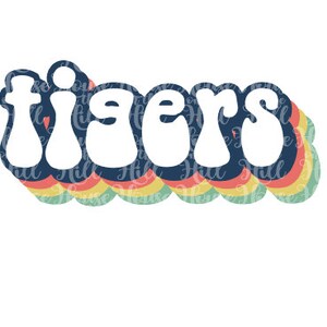 Tigers - Style années 70 - Fichiers SVG/DXF/PNG pour machines de découpe