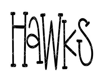 Hawks - fun design with & without a frame - SVG/DXF/PNG file for cutting machines and sublimation  - hawks cut design - team design