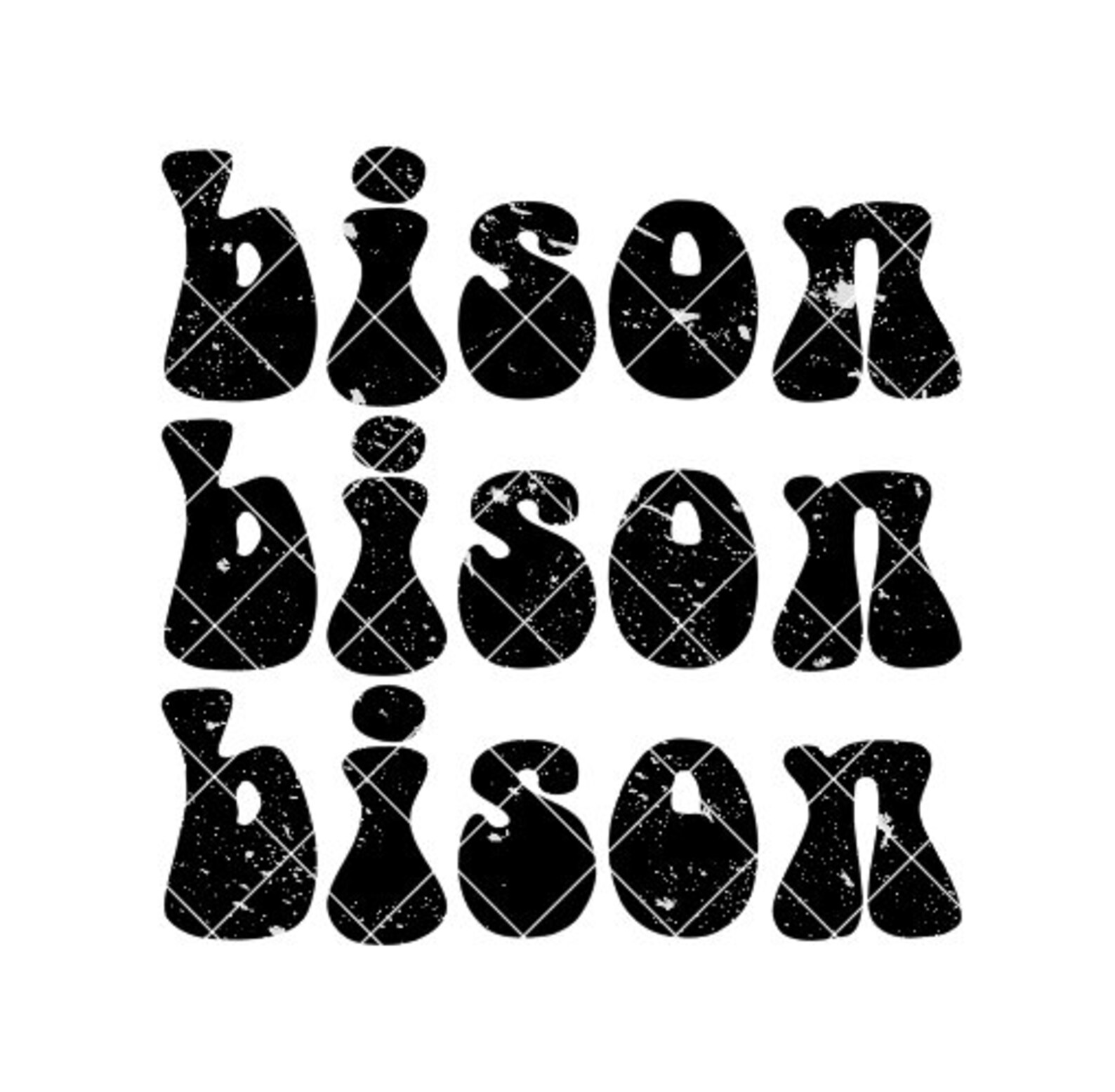 Bison Retro Stack and Wave Design - SVG/DXF/PNG File for Cutting ...