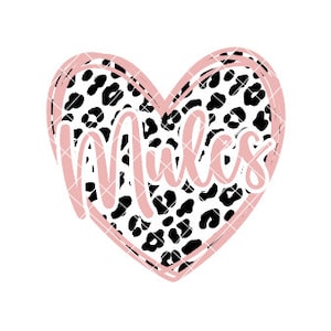 Mules - Herz mit Leopardenmuster - SVG / DXF / PNG - Datei für Schneidemaschinen und Sublimation