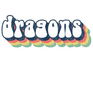 Dragons - Style des années 70 - Fichiers SVG/DXF/PNG pour machines de découpe