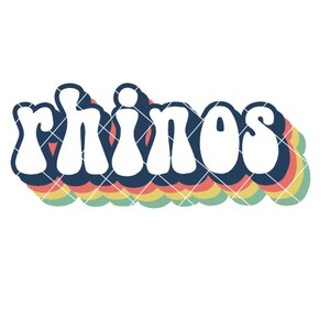 Rhinocéros - style années 70 - Fichiers SVG/DXF/PNG pour machines de découpe