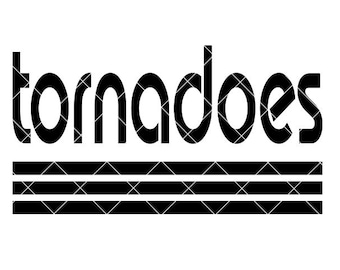 Tornadoes with Three Lines - SVG/DXF/PNG file for cutting machines and sublimation - Customizable in team/school colors or mascot