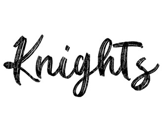 Knights SVG, Brush Stroke School Spirit Mascot Design