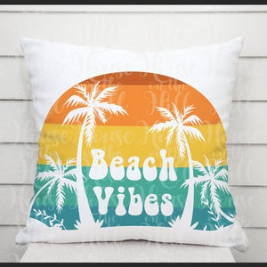 Beach Vibes Sunset - Style années 70 - Fichiers SVG / DXF / PNG pour machines de découpe