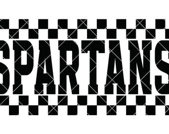 Spartans with Checkerboard Background - SVG/DXF/PNG file for cutting machines and sublimation