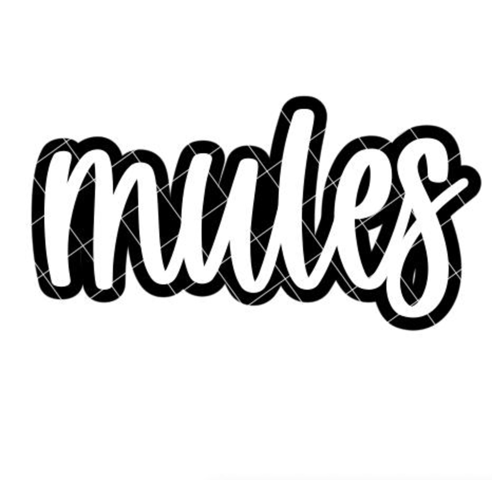 Mules Lettering Mules With Outline - SVG/DXF/PNG File for Cutting Machines and ...