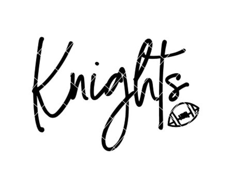 Cursive Script Football Logos Knights Sports - SVG/DXF/PNG File for Cutting Machines and Sublimation ...