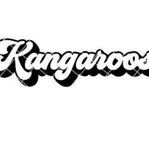 Kangourous Retro Script Regular and Distressed - Fichier SVG/DXF/PNG pour machines de découpe et sublimation