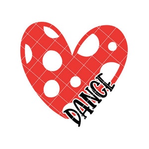Polka-dotted Heart with Dance - SVG/DXF/PNG file for cutting machines and sublimation