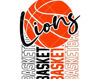 Lions Basketball SVG, School Spirit Mascot Design