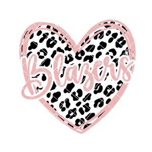 Blazers - Heart with Leopard Print - SVG/DXF/PNG file for cutting machines and sublimation