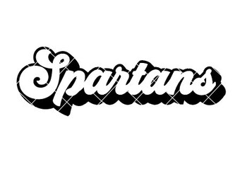 Archivo SVG/DXF/PNG de la tipografía Spartans Retro Script Regular y Distressed para máquinas de corte y sublimación