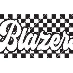 Blazers Script with Checkerboard Background - SVG/DXF/PNG file for cutting machines and sublimation