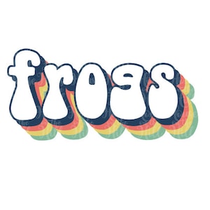 Frogs - Style des années 70 - Fichiers SVG/DXF/PNG pour machines de découpe