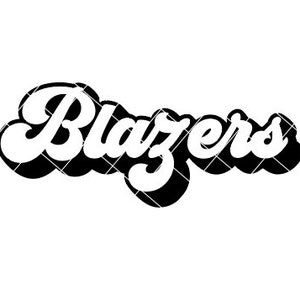 Blazers Retro Script Regular and Distressed - SVG/DXF/PNG file for cutting machines and sublimation