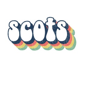 Scots - Style des années 70 - Fichiers SVG/DXF/PNG pour machines de découpe