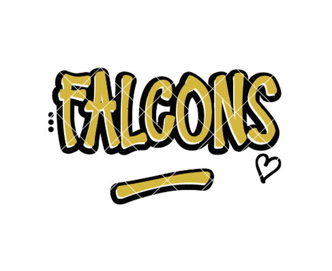 Falcons - With Dots and Underline - Customized With Your School or Team ...