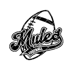 Mules Football Retro Script Regular und Distressed - SVG/DXF/PNG Datei für Schneidemaschinen und Sublimation