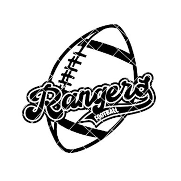 Rangers Football Retro Script Regular and Distressed - SVG/DXF/PNG file for cutting machines and sublimation