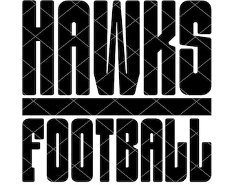 Hawks Football Design mit Linien - SVG / DXF / PNG-Datei für Schneidemaschinen und Sublimation - Fertigen Sie in Team- / Schulfarben oder Maskottchen an