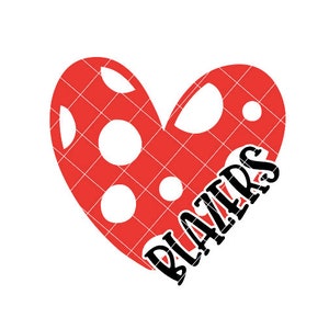 Polka-dotted Heart with Blazers - SVG/DXF/PNG file for cutting machines and sublimation