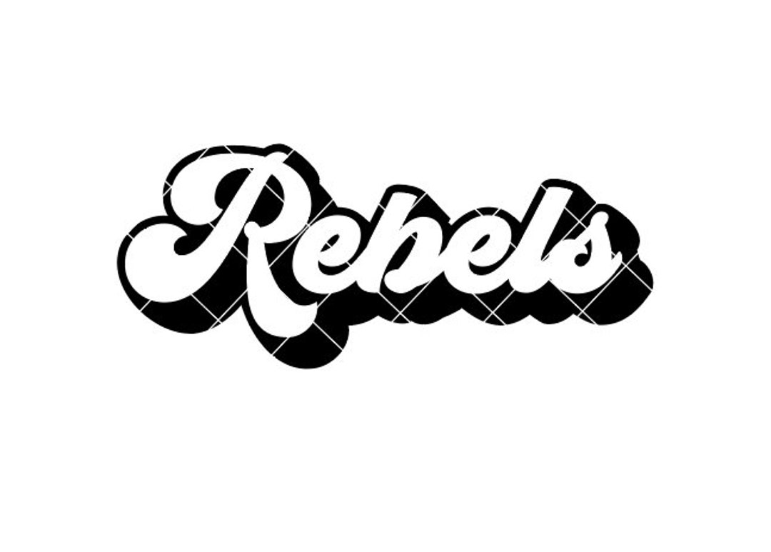 Rebels Script Logo Rebels Retro Script Regular and Distressed - SVG/DXF/PNG File for ...