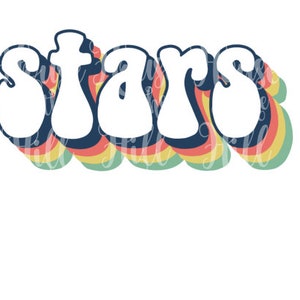 Stars - Style des années 70 - Fichiers SVG/DXF/PNG pour machines de découpe