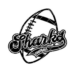 Sharks Football Retro Script Regular and Distressed - SVG/DXF/PNG file for cutting machines and sublimation