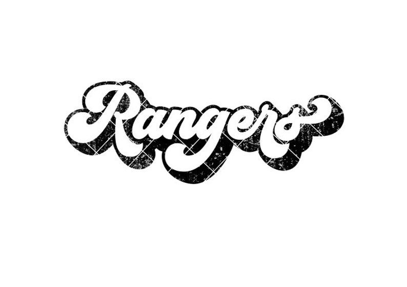 Rangers Retro Script Regular and Distressed - SVG/DXF/PNG File for ...