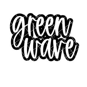 Ola verde con contorno - Archivo SVG/DXF/PNG para máquinas de corte y sublimación - Personalizable con los colores del equipo/escuela o la mascota