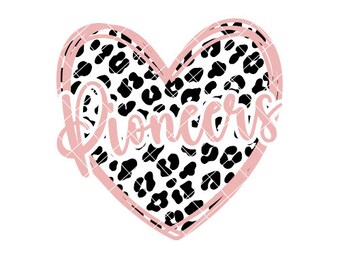 Pioneers - Heart with Leopard Print - SVG/DXF/PNG file for cutting machines and sublimation