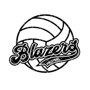Blazers Volleyball Retro Script Regular and Distressed - SVG/DXF/PNG file for cutting machines and sublimation